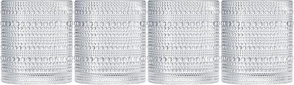 Khen Plastic Hobnail Drinking Glasses Set of 4 Clear Cups 14oz, Shatterproof & - Image 5