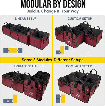 5-Section Trunk Organizer for SUV, Van – Modular Extra Large Cargo Storage Bin - Image 3