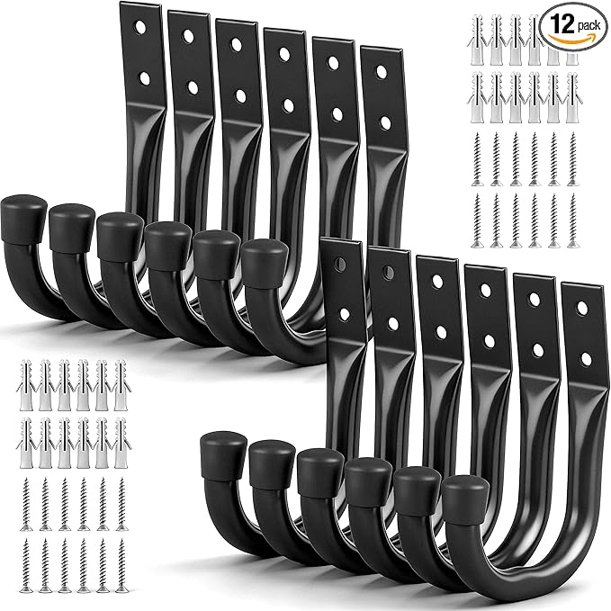 Heavy Duty Garage Storage Hooks, 12-piece Bike Hooks by SWANLAKETOOLS