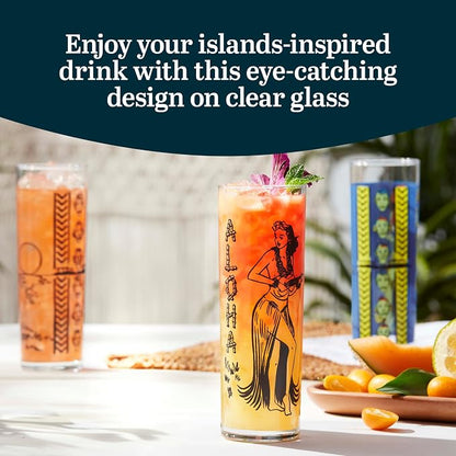 Libbey Zombie Clear Glass Tumbler Set, Vintage-Style Tiki Drinking Glasses Set - Image 3