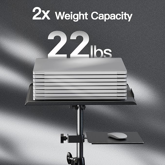 Amada Projector Stand with Wheels, Height Adjustable Rolling Stand with Mouse - Image 6