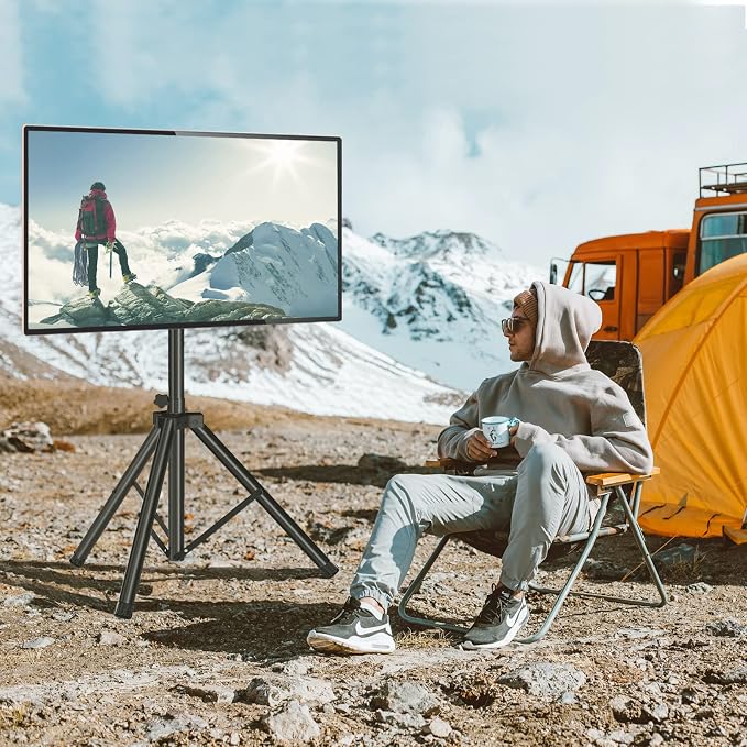 Tripod TV Stand for 23-75 inch Flat Screen/Curved TVs up to 100 lbs, Outdoor TV - Image 7