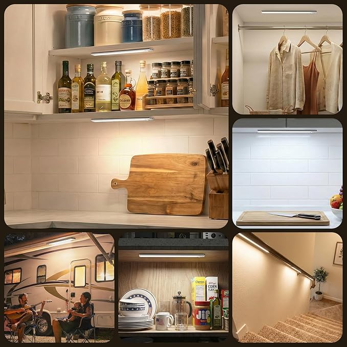 Reoshine 126 LED Under Cabinet Lighting Wireless, 2500mAh Rechargeable Closet - Image 9
