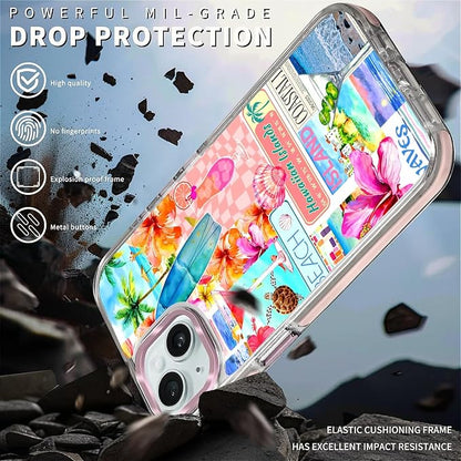 Case for iPhone 13/14, Coastal Beach Cover Coquette Collage Phone Case - Image 5