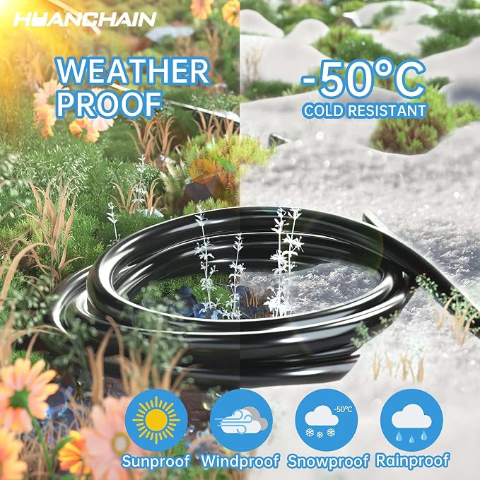 HUANCHAIN Indoor Outdoor Black Extension Cord 75 Ft 2 Pack Waterproof, 16/3 - Image 6