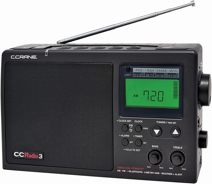 C. Crane CCRadio 3 Long Range Reception AM, NOAA Weather Plus Alert and 2-Meter by C.Crane