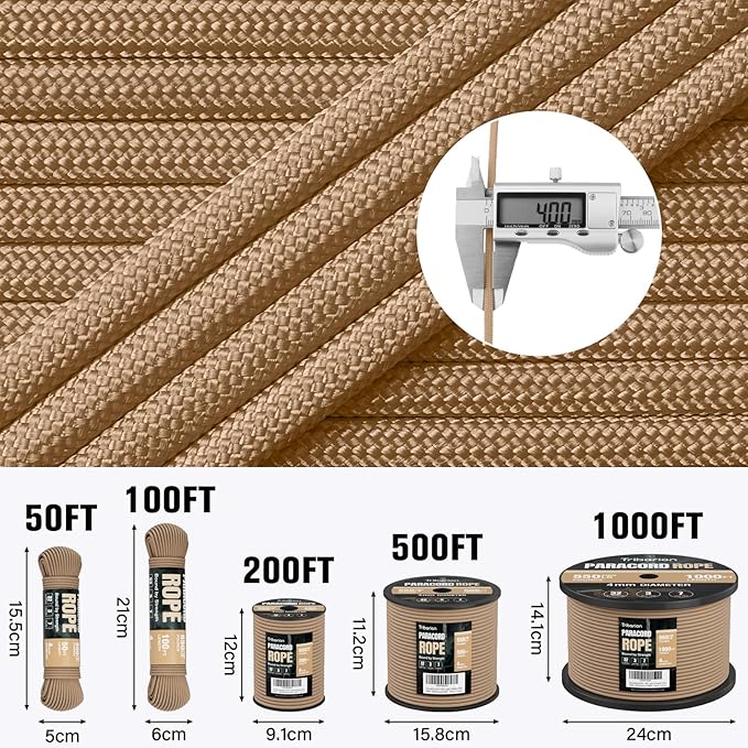 Paracord Rope 550 lb - 1000ft 5/32" Parachute Cord 4MM 7-Strand para Cord - - Image 5