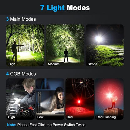 KINGCAESAR 3 Pack Rechargeable Flashlights 90, 000 High Lumen, Ultra Bright LED - Image 6
