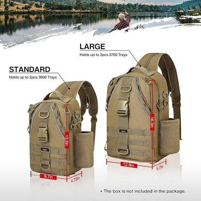 Piscifun Fishing Backpack with Rod Holder, Lightweight Sling Bag Storge Gear - Image 7