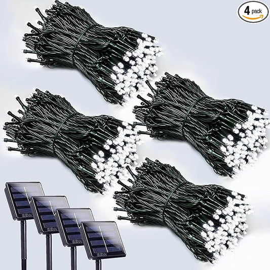 4 Pack 400 LED Solar String Lights by EEW