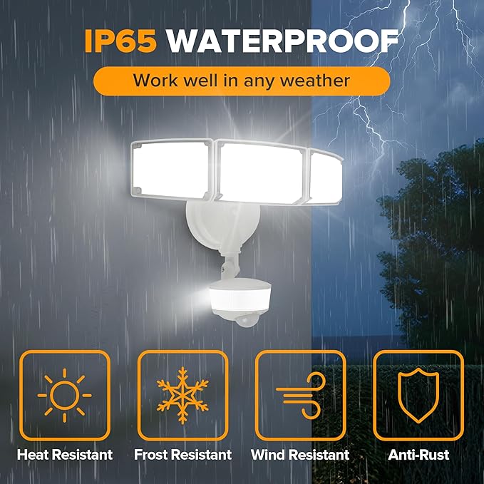LUTEC 2 Pack 74W 8000 Lumen Motion Sensor Outdoor Lights, 5000K Daylight - Image 6