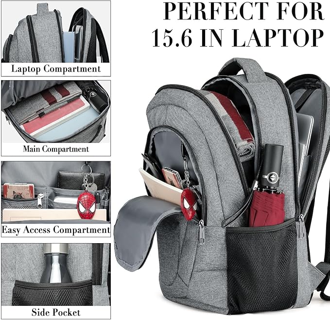 BIKROD Travel Laptop Backpack for Men and Women, Backpacks for School Teen Boys - Image 2