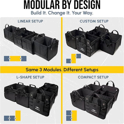 XL Modular Trunk Organizer System – 4 Section Extra Large Car Cargo Organizer - Image 2