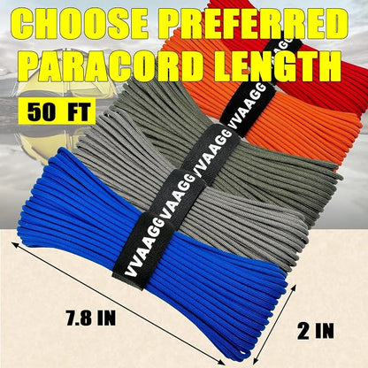 VVAAGG 1000 Blue Paracord Rope, 50ft 12 Strand Parachute Cord - Image 3