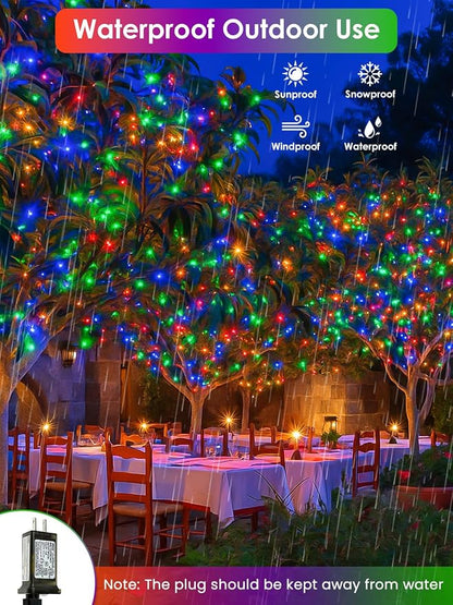 66Ft 200 LED RGB Color Changing 4th of July Fairy Lights Plug in, Waterproof - Image 7