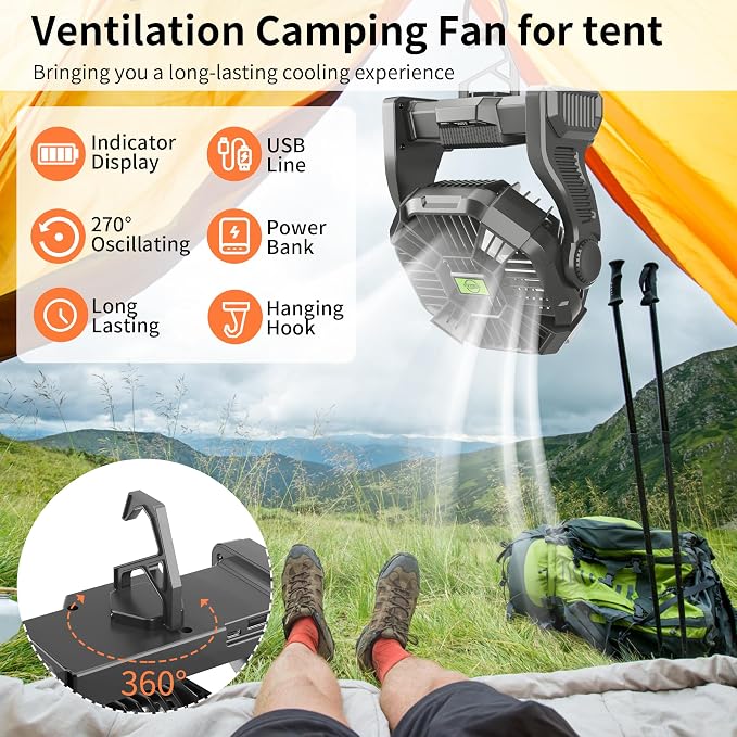Rechargeable Portable Camping Fan - Image 6