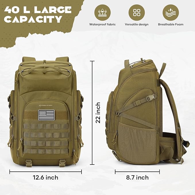 Maelstrom Tactical Backpack for Men, Water Resistant 40L Military Backpack - Image 4