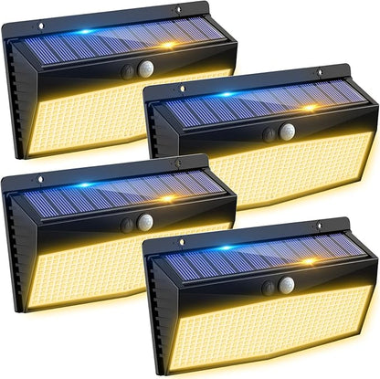 Peasur 4 Pack 368 LED Solar Motion Sensor Lights Outdoor, Solar Fence Lights by Peasur