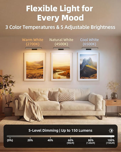 EZVALO Picture Light for Wall, Dimmable Magnetic LED Art Painting Light - Image 4