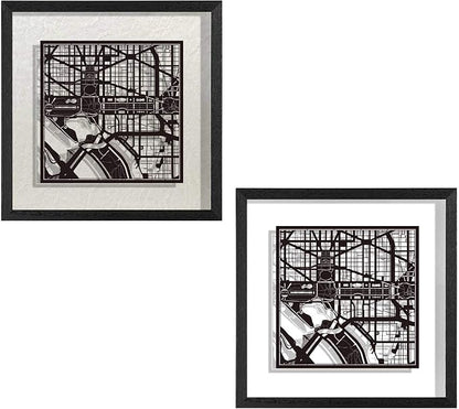 O3 Design Studio Washington D.C. Cut Map Framed, 9x9 inches, Paper Cutting Art - Image 3