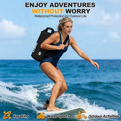 Waterproof Dry Bag, 5L/10L/20L/30L/40L Roll Top Lightweight Storage Backpack - Image 6
