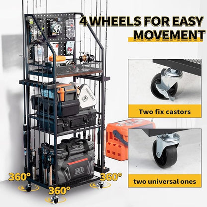 SOYEEZE Fishing Rod Holders for Garage, 3-Tier Fishing Pole Rack - Image 7