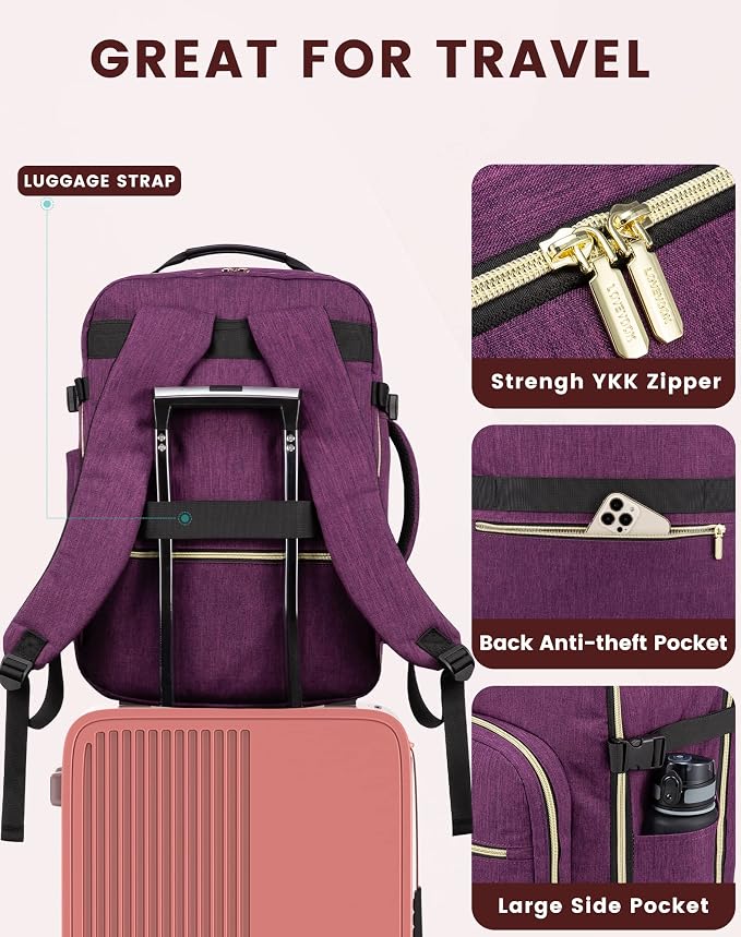 LOVEVOOK Travel Backpack for Women & Men 50L, Airline Approved Carry On - Image 8