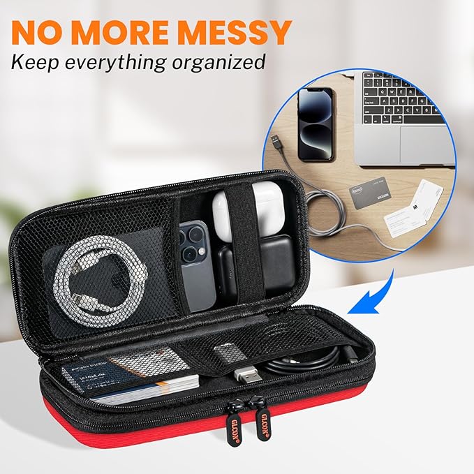 Double-Layer Hard Carrying Case Electronics Organizer - Image 4