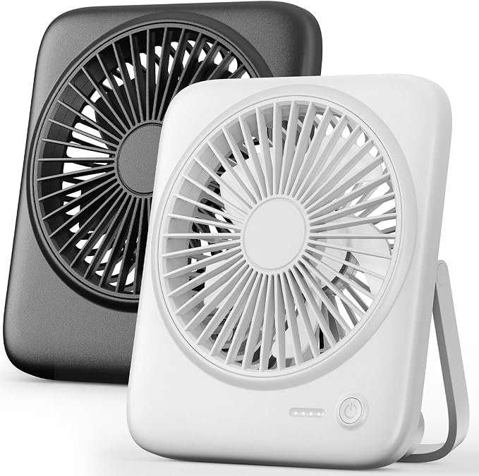 Otlonpe Personal Portable Desk Fan 2 Pack, 4000mAh Small Rechargeable Portable by OTLONPE