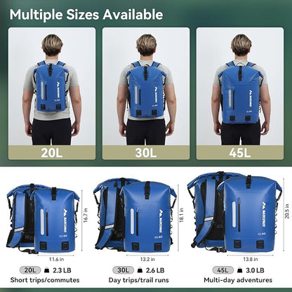MARCHWAY Roll Top Waterproof Backpack, Floating Dry Bag 20L/30L/45L - Image 5