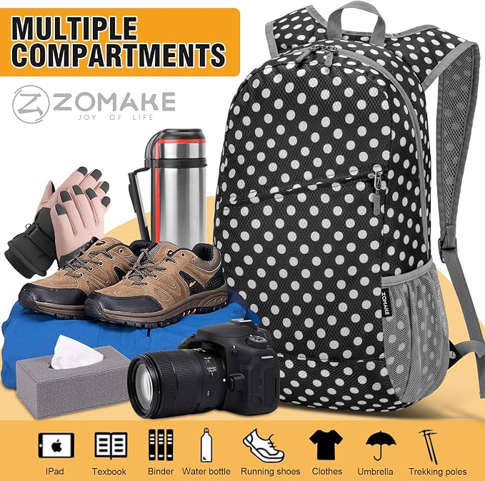 ZOMAKE Lightweight Packable Backpack, Foldable Backpacks Small Daypack - Image 4