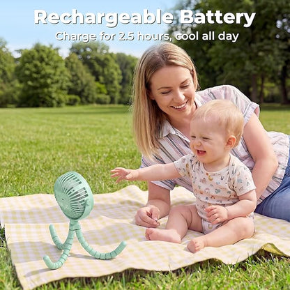 AMACOOL Battery Operated Stroller Fan, Baby Travel Essentials - Image 4