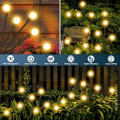 Slyuexu Solar Garden Lights Outdoor Waterproof, 2 Pack 16 LED Swaying Firefly - Image 3