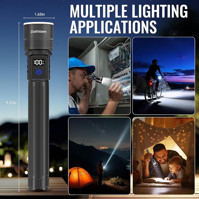 Rechargeable Flashlights 2 Pack, Super Bright LED Long Handle Flashlight - Image 8