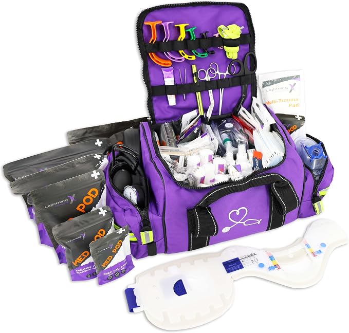 Lightning X MB30-SKC Large EMT Trauma Kit | Fully Stocked First Responder Bag by LightningXProducts