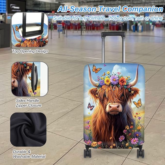 Luggage Cover Protector for 22-24 Inch Suitcases, TSA Approved Elastic Travel - Image 3