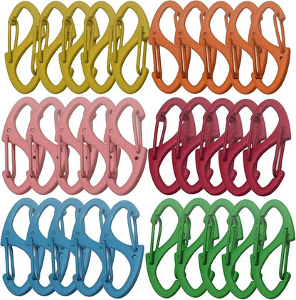 Small Carabiner Clips 1.6 inch Metal Double Sided Spring Gate Snap Hooks by Bytiyar