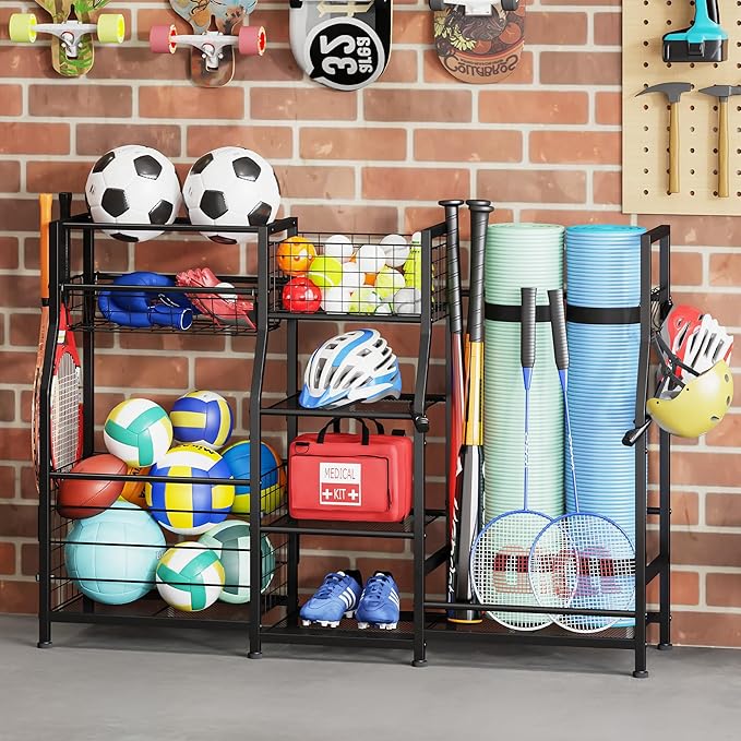 Sonyabecca Garage Sports Equipment Organizer 2 Golf Bag Stand Golf Storage by Sonyabecca