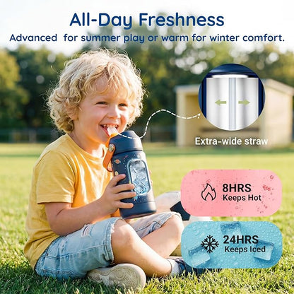 Mommore Kids Water Bottle 12 oz, Insulated Stainless Steel Water Bottle - Image 3