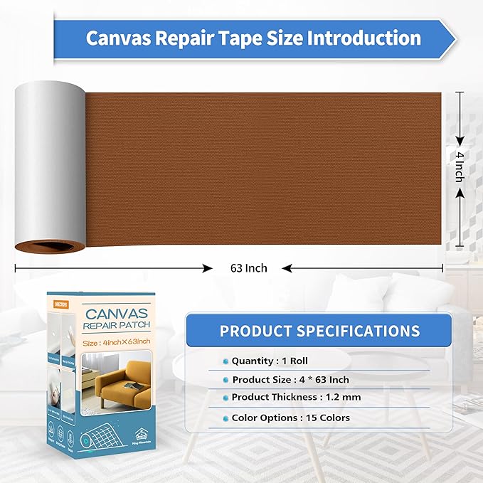KING MOUNTAIN Canvas Repair Tape, Outdoor Gear Patch, 4×63 Inches, Waterproof - Image 4