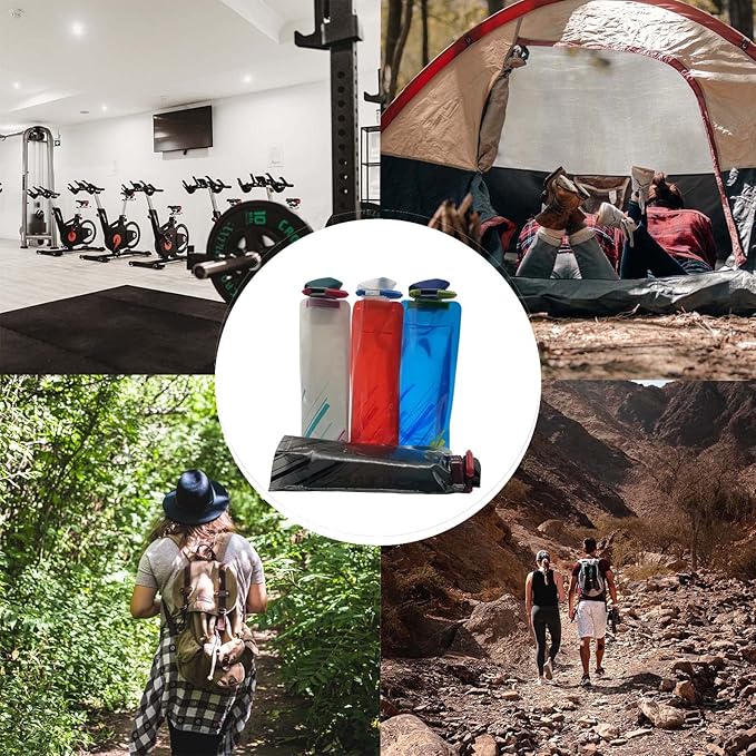 4 Pack 25oz Collapsible Water Bottles, 4 Colors Reusable Leakproof Water Bags - Image 7