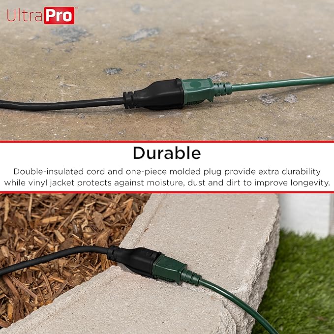 UltraPro Outdoor Extension Cord, 25 Ft, Heavy Duty, UL Certified 3 Prong - Image 4