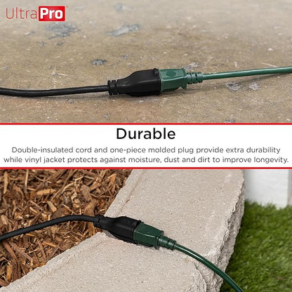 UltraPro Outdoor Extension Cord, 25 Ft, Heavy Duty, UL Certified 3 Prong - Image 4