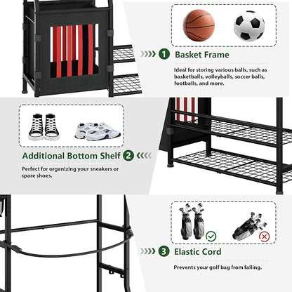 Sports Equipment Organizer Garage Organization, Golf Bag Storage Rack, Organizer - Image 3