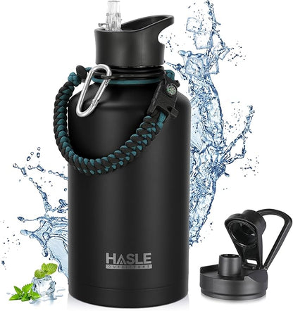 HASLE OUTFITTERS Half Gallon Insulated Water Bottles 64 oz, Stainless Steel by HASLEOUTFITTERS