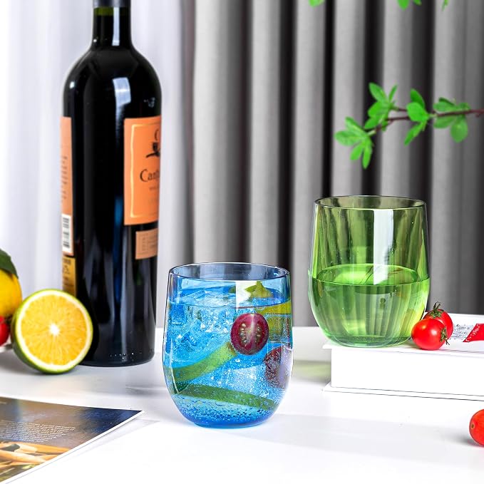 14-ounce Plastic Stemless Wine Glasses, All Purpose Arcylic Glasses - Image 3