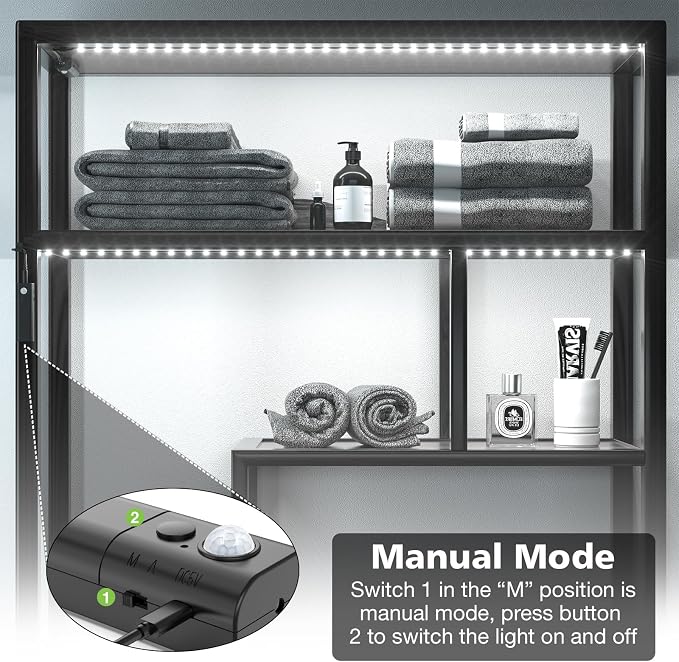 WOBANE Motion Sensor Closet Strip Lights, Rechargeable Motion Activated Light - Image 3