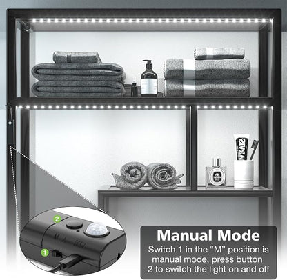 WOBANE Motion Sensor Closet Strip Lights, Rechargeable Motion Activated Light - Image 3