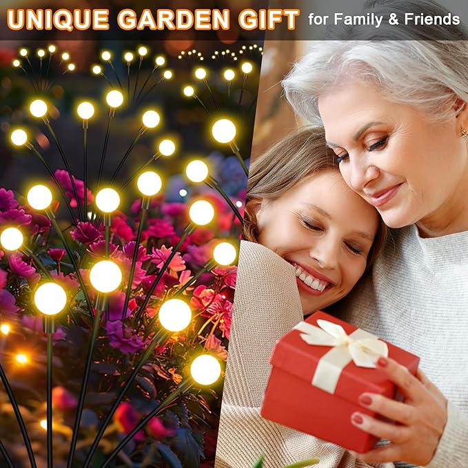 NBQQ Solar Garden Lights Outdoor, 4 Pack Swaying Light Waterproof Solar Lights - Image 3