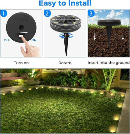 Peasur Mini Solar Ground Lights, 30 Pack Flat Solar Disc Lights Outdoor - Image 7